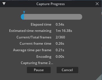 Cesium for Omniverse Dynamic Skies and Sun Study tutorial: Click Capture Sequence to begin capturing. You can watch the progress of the capture in your viewport. 